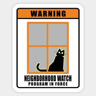 Neighborhood Watch Cat Shirt Sticker